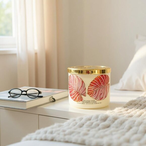 Bath & body work PINK PINEAPPLE SUNRISE Large 3-Wick Candle New - Picture 2 of 4